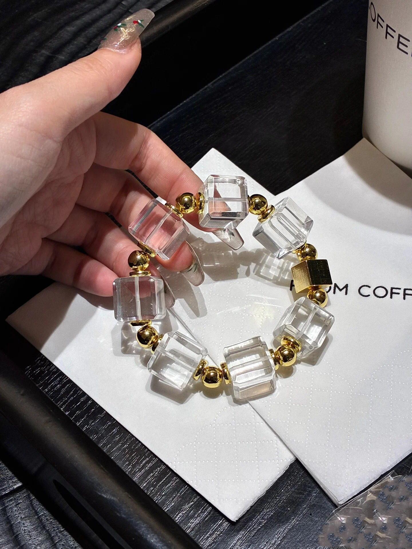 14K Gold-Filled High Color Retention Crystal DIY Accessories Square Sugar Cube Spacer Beads Spacer Bracelet Bracelet Necklace Jewelry Accessories