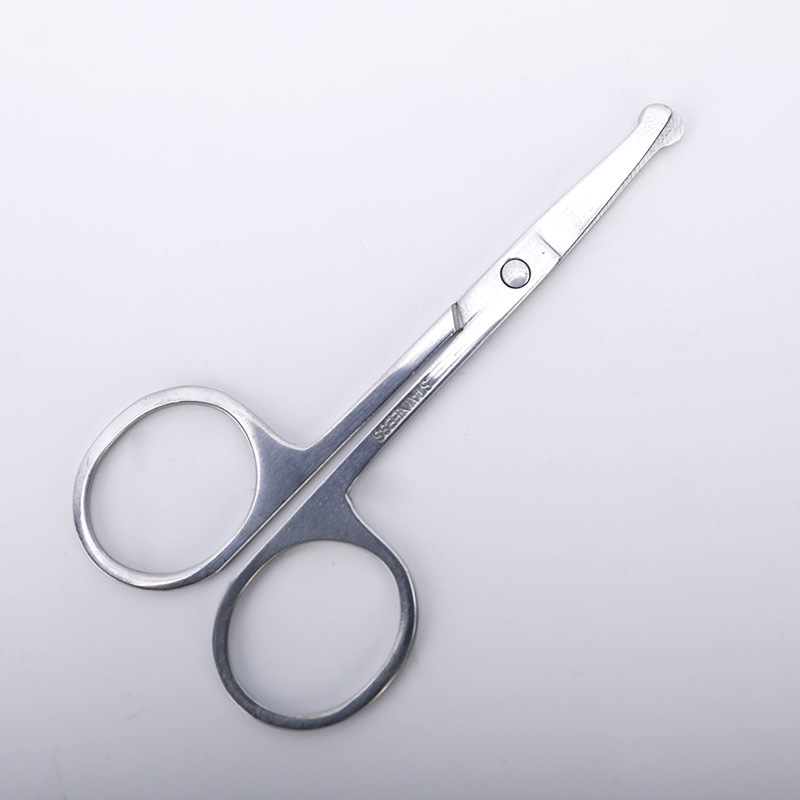 Cejas de corte de cejas, cejas de corte de nariz, acero inoxidable, punta redonda, pestañas, maquillaje, tijeras pequeñas para chicos