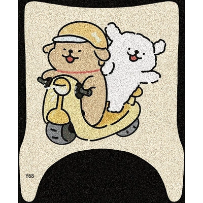 Electric vehicle foot mat — for Yadi Maodou Cute Cartoon - beige-wind-up-dog