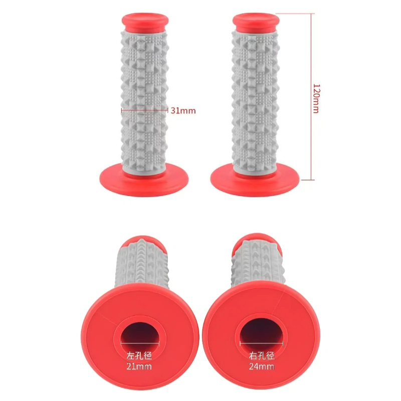 Off-Road Motorcycle Accessories Handlebar Grips Modified with Imported Silicone 3D Large Particle Grip Rubber, Ultra-Soft Handlebar Grips