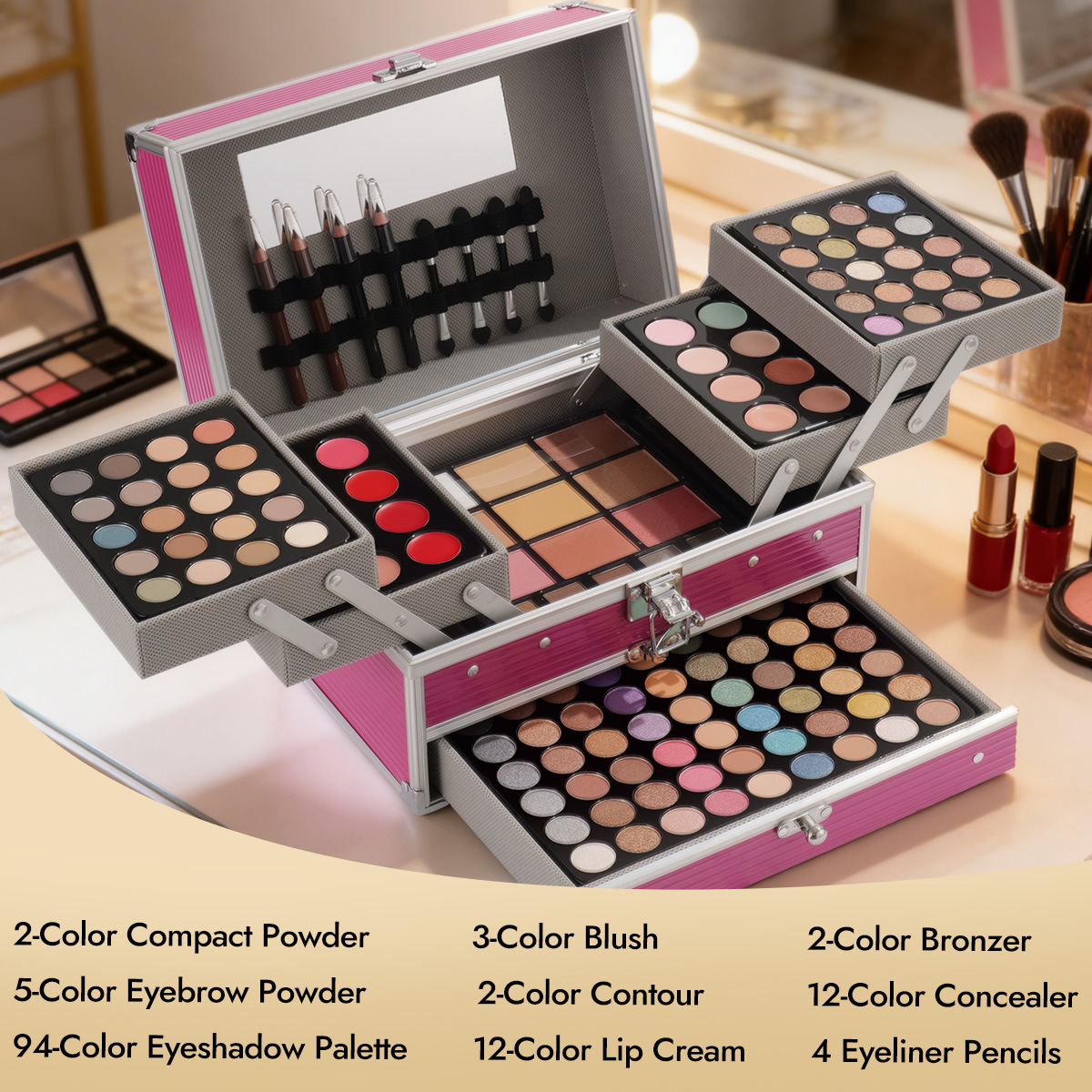 Set de Paleta de Maquillaje Completo Multicolor image 3