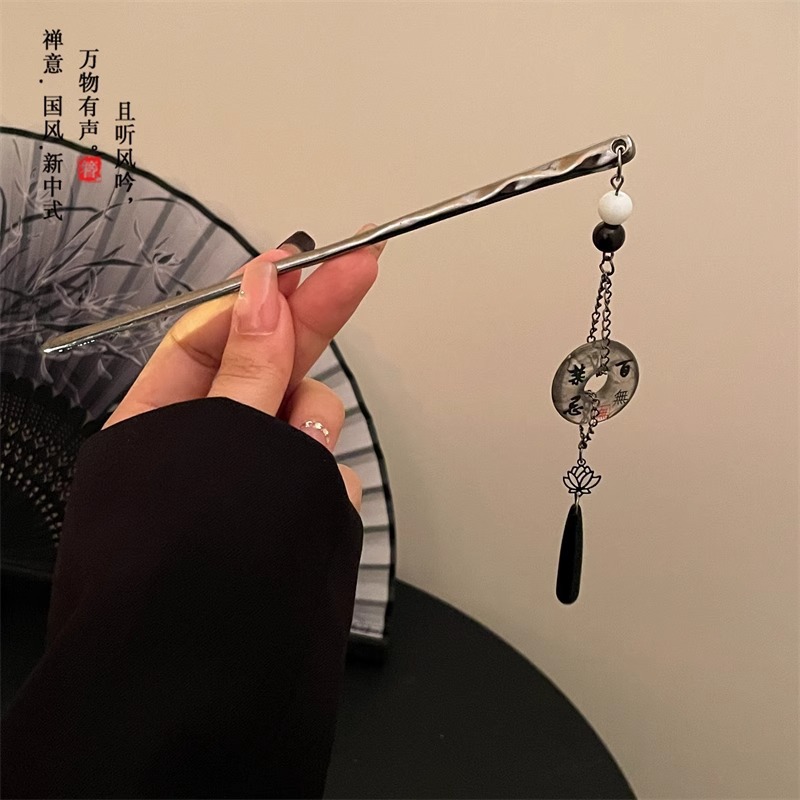 Horquilla estilo antiguo horquilla de sándalo de alta calidad hecha a mano borla horquilla updo horquilla nuevo estilo chino hanfu exquisitos accesorios para el cabello para mujeres