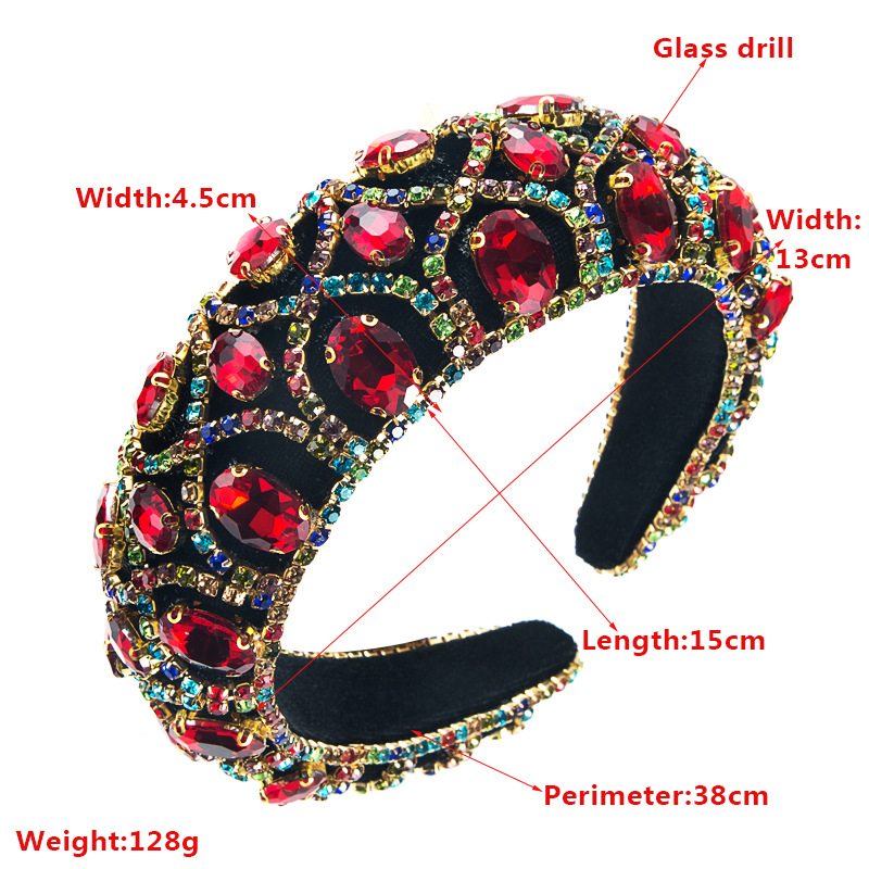 European And American Sponge Velvet Headband Wide-sided Retro Hair Accessories Wholesale display picture 1