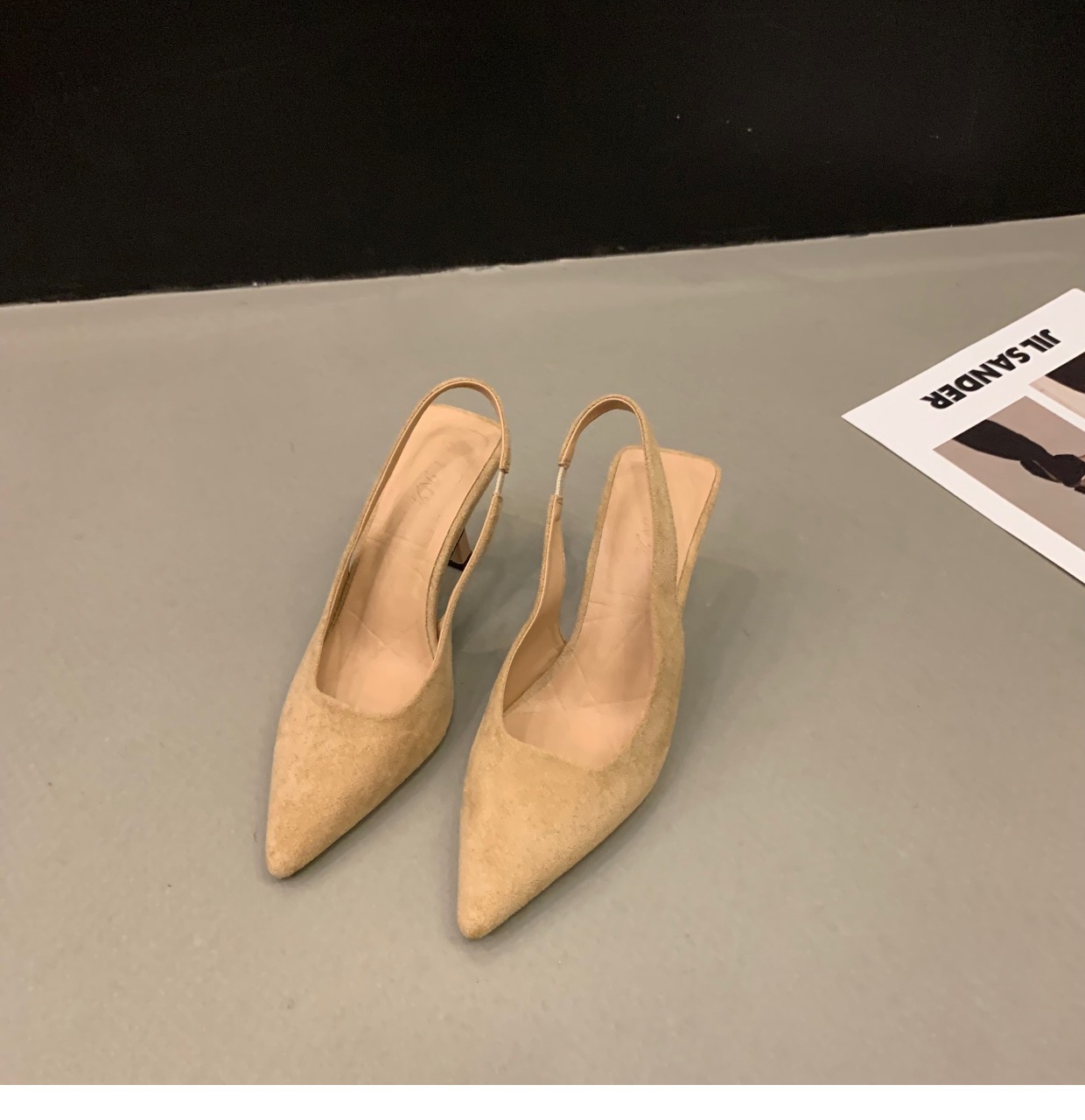 Niche French high-heeled black toe sandals fairy shoes 2023 new spring and summer pointed toe temperament single shoes_voghion.com