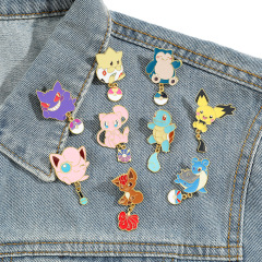 可爱いカード通宝可梦ブローチポケモンポケモン金属バッジペンダントアクセサリーピン付き