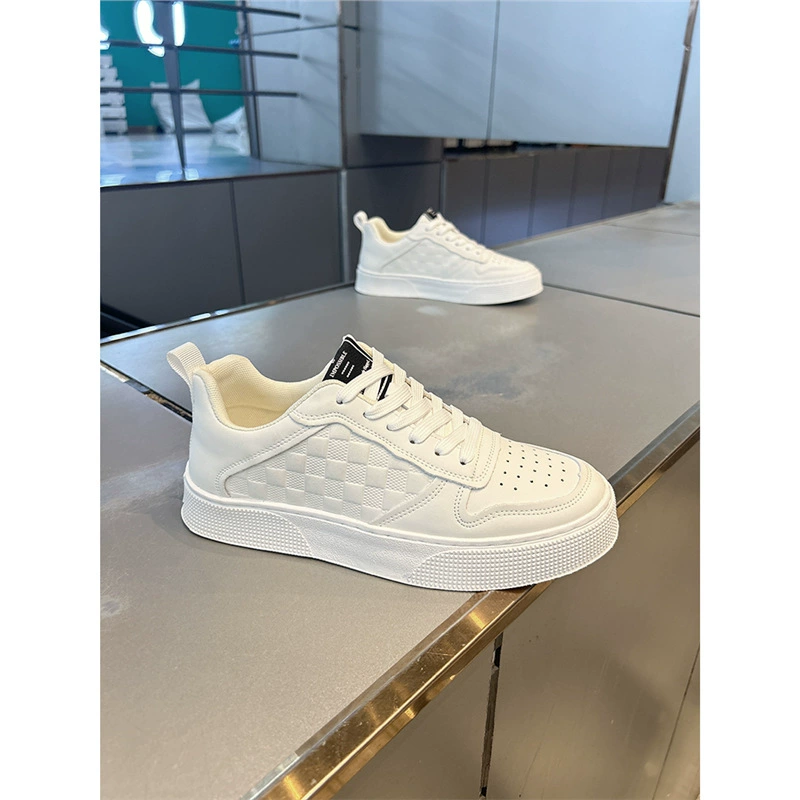 Мужские осенние кожаные низкие кеды 2023: новая трендовая универсальная модель в цвете «панды», спортивно-повседневный стиль, уличный, в стиле интернет-знаменитостей, QS