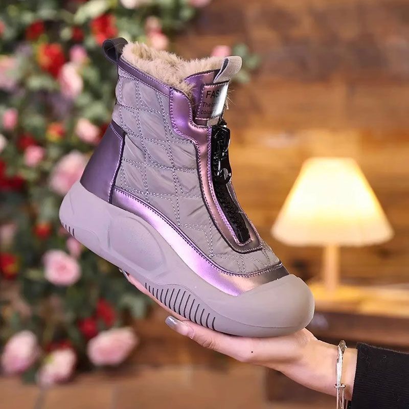 Botas de nieve de invierno para mujeres, zapatos de algodón impermeables y antideslizantes, nuevo tipo 2024 botas cortas de invierno.