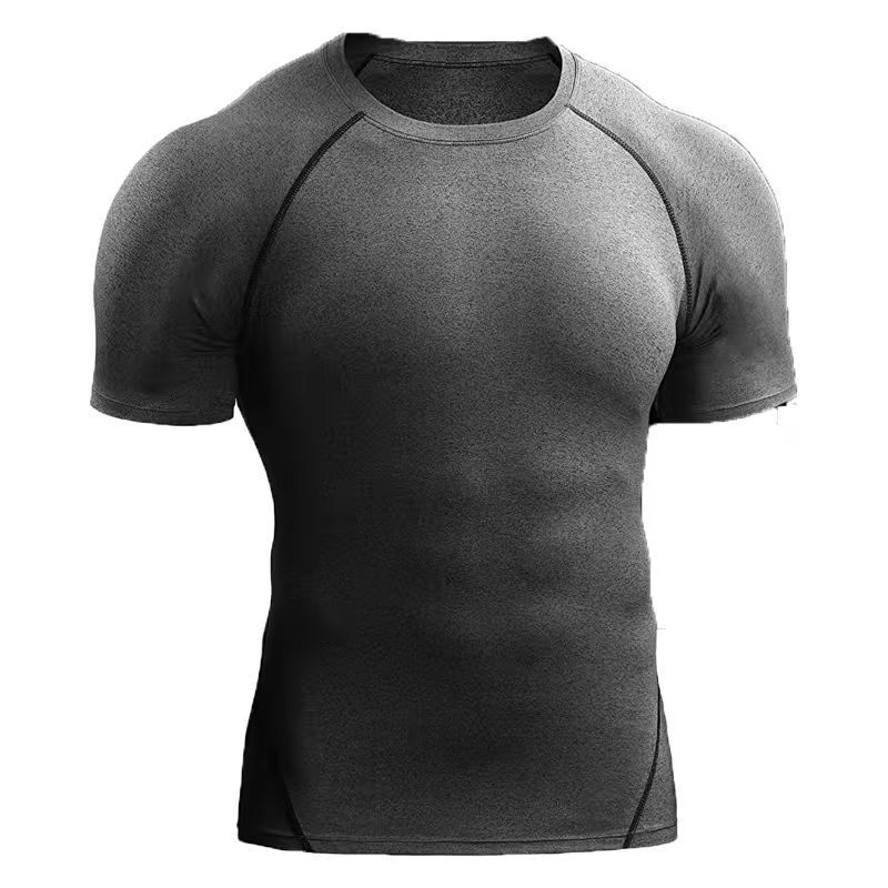 25 Cross-Border Men's Compression Short-Sleeved Sweatshirts Cross-Border Men's Short-Sleeved Quick-Drying T-Shirts Running Fitness Basketball Training