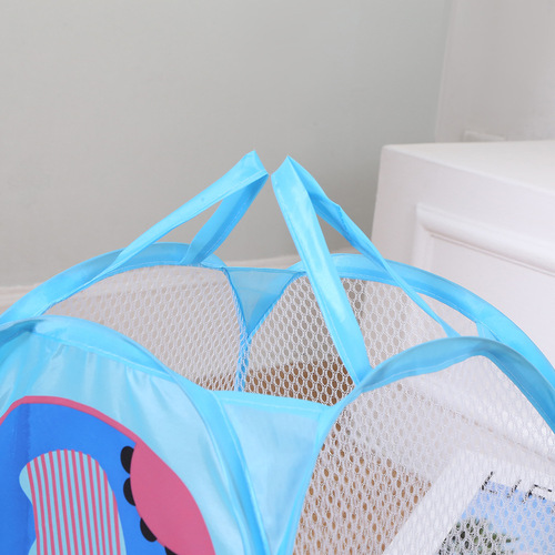 Cartoon Fabric Toy Clothing Storage Basket Large Capacity Mesh Laundry Basket Dirty Clothes Basket Portable Dirty Clothes Hamper Wholesale