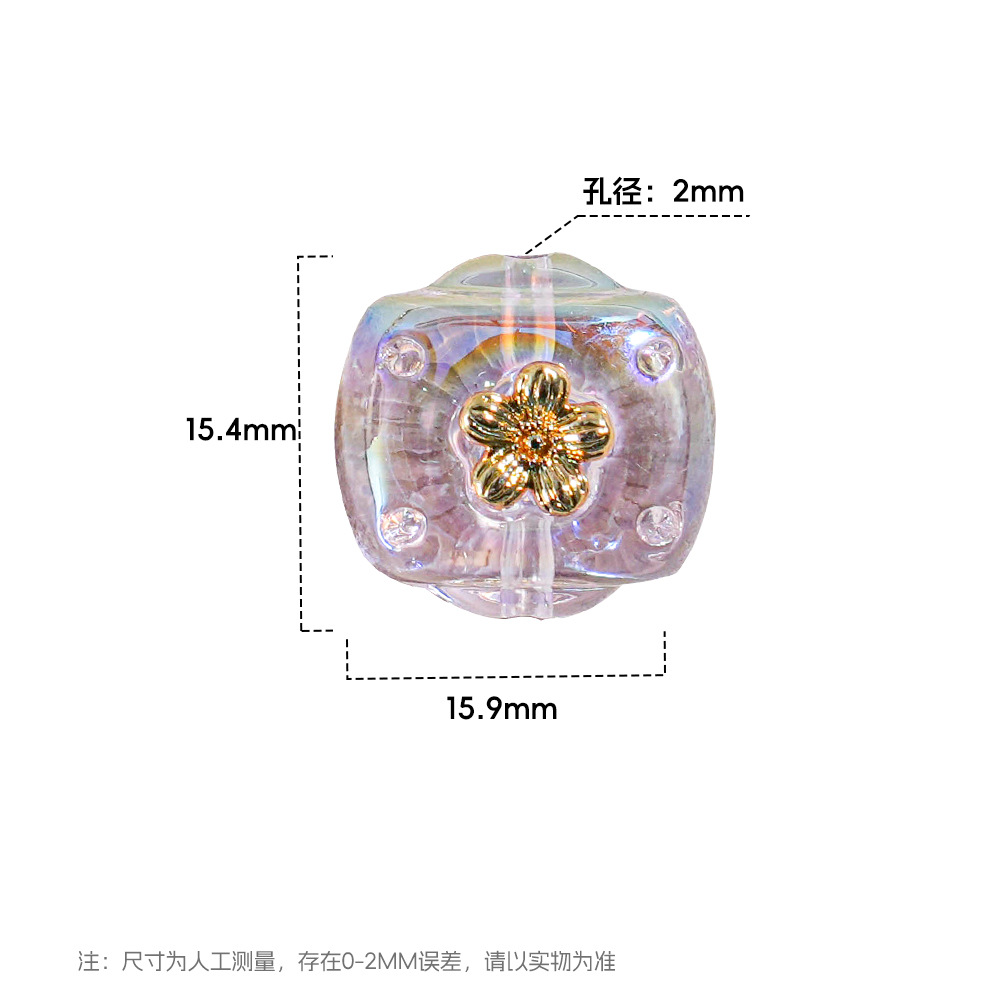 Cadena de teléfono móvil de resina de viento de lujo ligero, cadena de muñeca corta con cuentas hecha a mano transparente, material de accesorios de bricolaje cuadrado de moda