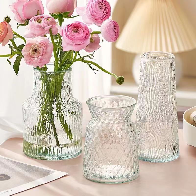 Jarrón de vidrio de lujo ligero retro nórdico decoración de alto grado estilo INS de alta apariencia creativa mini jarrón fábrica