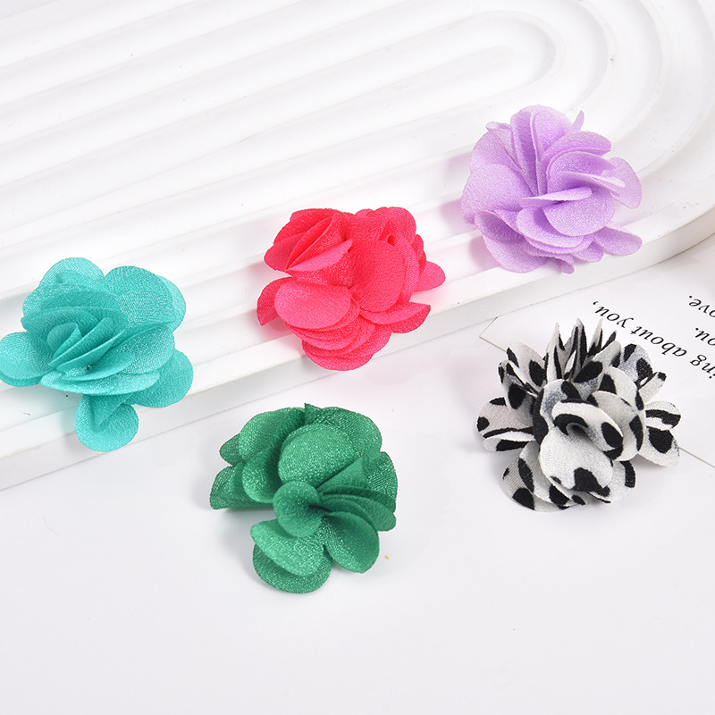 Handmade Chiffon Hand-Sewn 3cm Small Flower Accessories DIY Fabric Camellia Earrings Earrings Accessories Accessories