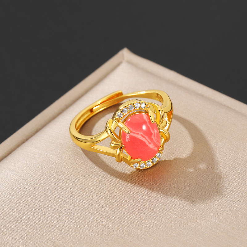 Micro red tattoo ladies diamond ring imitation gold jewelry ladies live finger ring bracelet wholesale original design light luxury