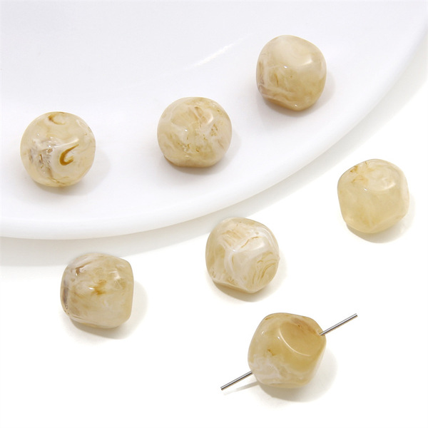 Acrylic amber rectangular beads
