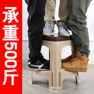 (4-10 Pieces) Cooked Plastic Thickeneded Plastic Stool Non-slip High Stool Bench Home Living Room Adult Square Stool Chair