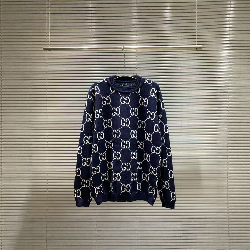 New autumn and winter collection: all-over printed letter-patterned knit sweater for women, featuring a loose, relaxed fit, round neckline, long sleeves, and versatile design New autumn and winter collection: all-over printed letter-patterned knit sweater for women, featuring a loose, relaxed fit, round neckline, long sleeves, and versatile design