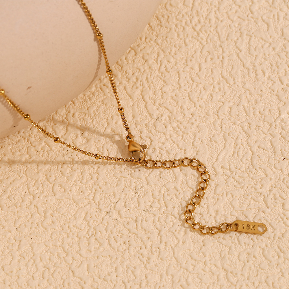 Full Diamond Spiral Pendant Stainless Steel Necklace