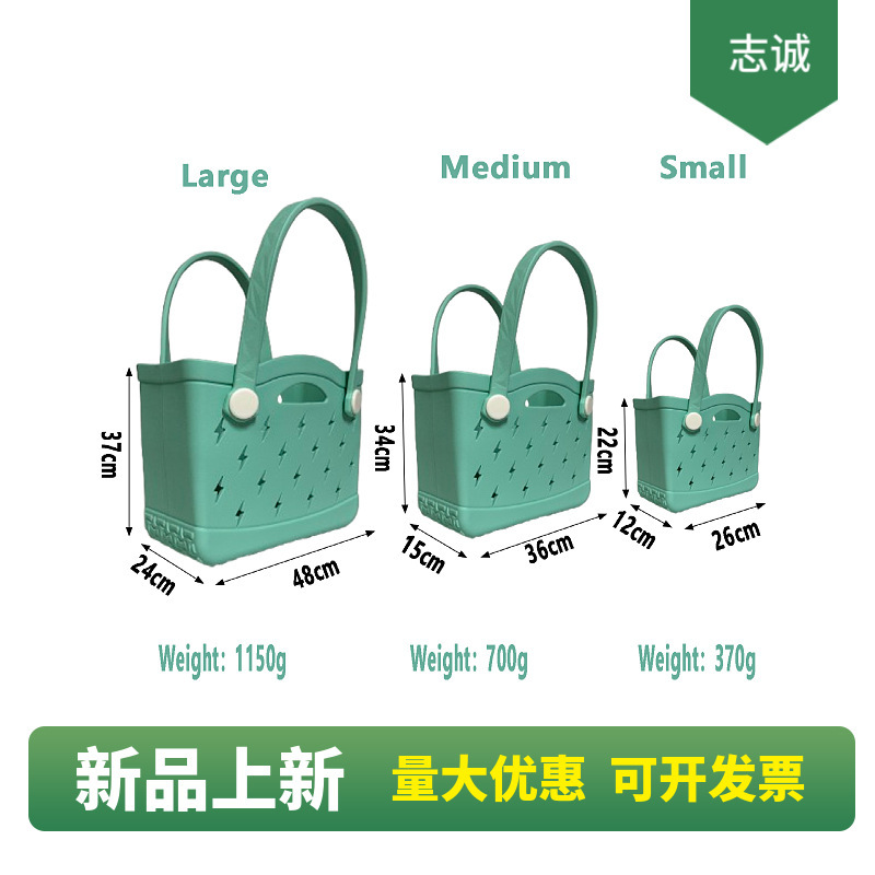 Summer Fashion EVA Beach Jelly Bag Rubber Waterproof Women Shoulder Handbag Large Capacity Portable Tote Bag
