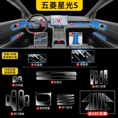 Car interior film Protection Screen Tempered Film, Central - starlight-s-full-set-of-hydrogel-film-navigation-instrument-hdr-ultra-clear-tempered-film