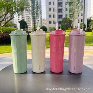 New high-value sippy cup 304 stainless steel double-layer insulation cold coffee cup fashion portable car cup