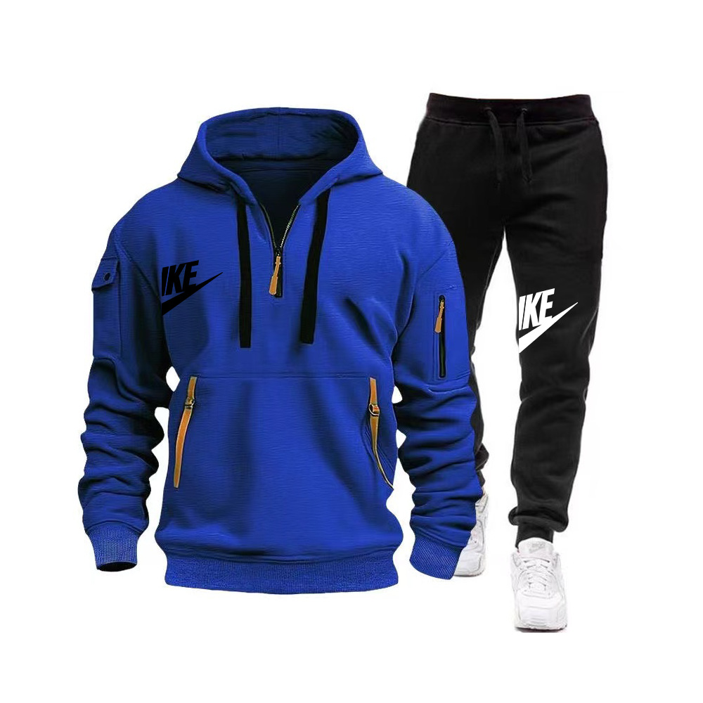 로얄블루 상의 + 블랙팬츠, 블랙라벨