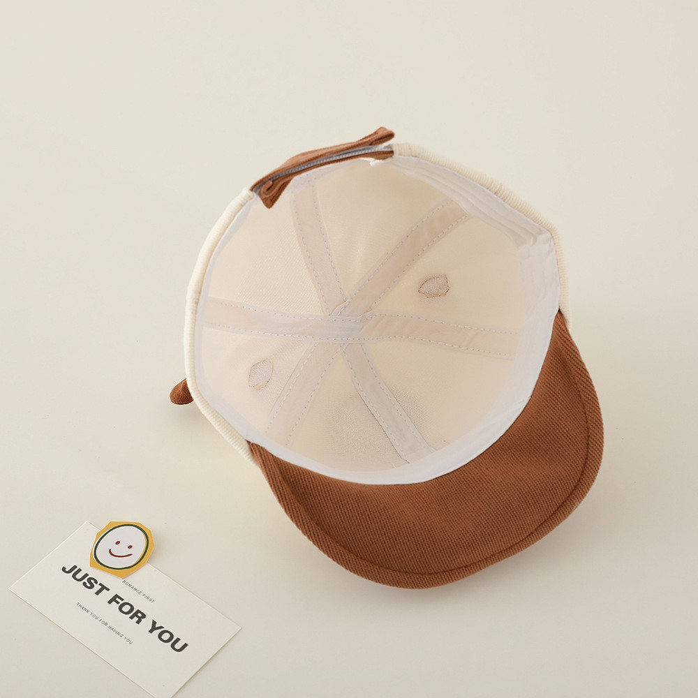 Sombreros para bebés otoño y invierno con bordes blandos letras coreanas para niños sombreros de lengua de pato primavera y otoño sombreros de béisbol para bebés pequeños