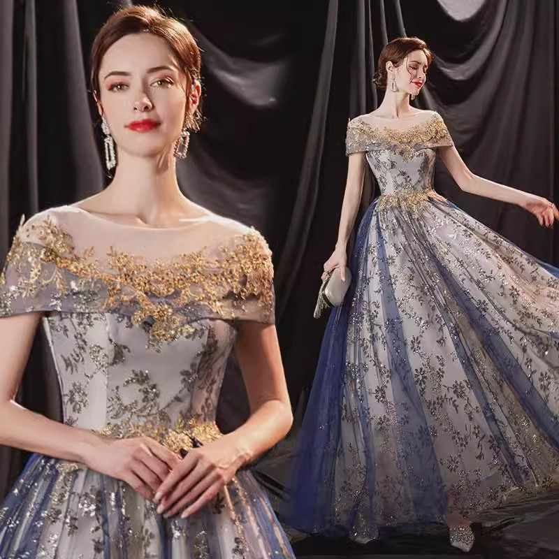 New Blue Fairy Skirt with Large Skirt, Tutu Skirt, Colorful Princess Skirt, Prom Banquet Princess Evening Dress