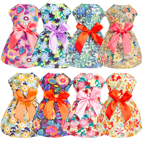  New Dog Clothing European and American Cape Princess Skirt Thin Cotton Woven Pet Clothing Manufacturer Wholesale