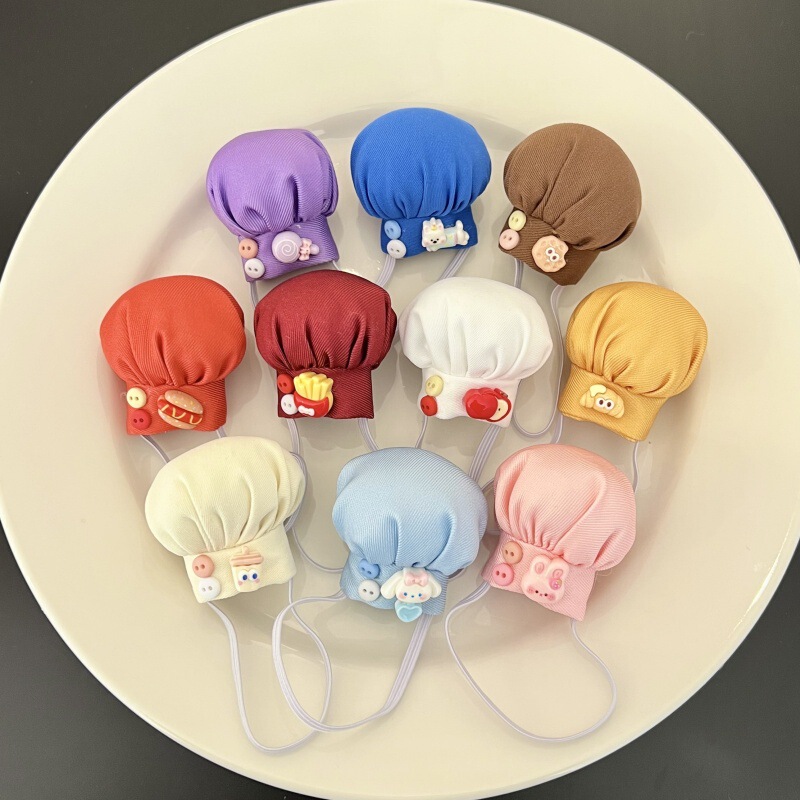 Only Baby Clothes] Fashionable New Macaron Chef Hat with Label Suitable for Self-Deprecating Bear Hellokitty Doll Accessories