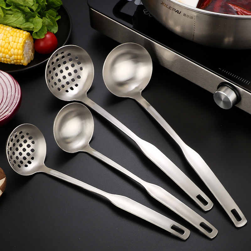 批發不鏽鋼湯勺家用廚房用品不鏽鋼漏勺商用飯店餐廳火鍋勺子湯殼