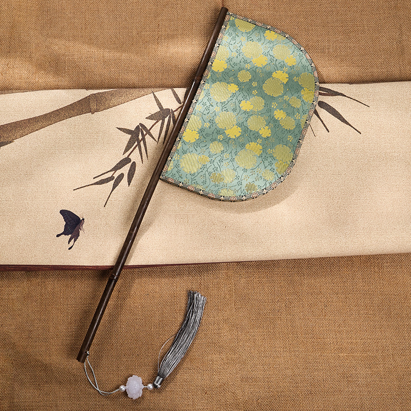 紫竹长柄刀扇便面扇汉服魏晋南北朝复古风扇子户扇拍照舞蹈表演扇