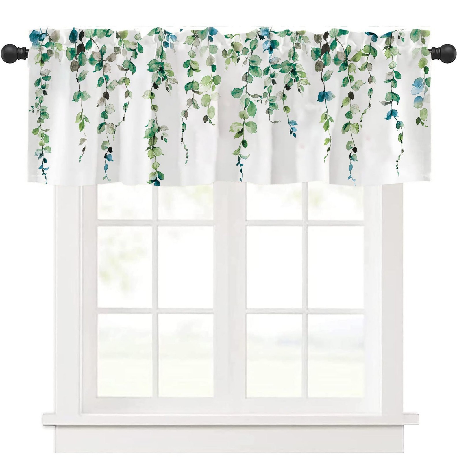 Cross-Border Direct Supply of Digitally Printed Light-Filtering Curtains, Window Drapes, Curtain Headers for Dining Room, Kitchen, Living Room, and Bathroom, No Drilling Required