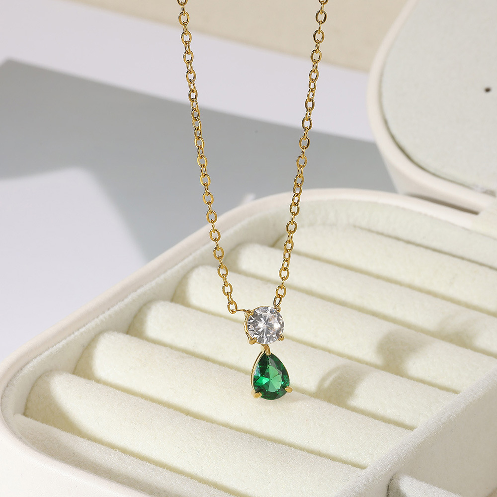 5g Weight 0.03µm-0.05µm Gold Plating Thickness PVD Coated Gold Plating Process Lobster Trigger Clasp Closure Clasp Closure Type Real Gold Plated Plating Material 304 Stainless Steel Pendant Material Birthstone Inlay Material Pendant Necklace Classification 304 Stainless Steel Chain Material cable chain Chain Type 1 Piece Quantity Holiday, Daily Occasion 304 Stainless Steel Material Water Droplets Pattern Women's Gender Vacation, Classic Style Style Waterproof Non Tarnish, Inlay Craft PVD Coated Real Gold Plated Water Droplets 304 Stainless Steel Vacation Classic Style Waterproof Non Tarnish 304 Stainless Steel Lobster Trigger Clasp Closure Pendant Necklace 4