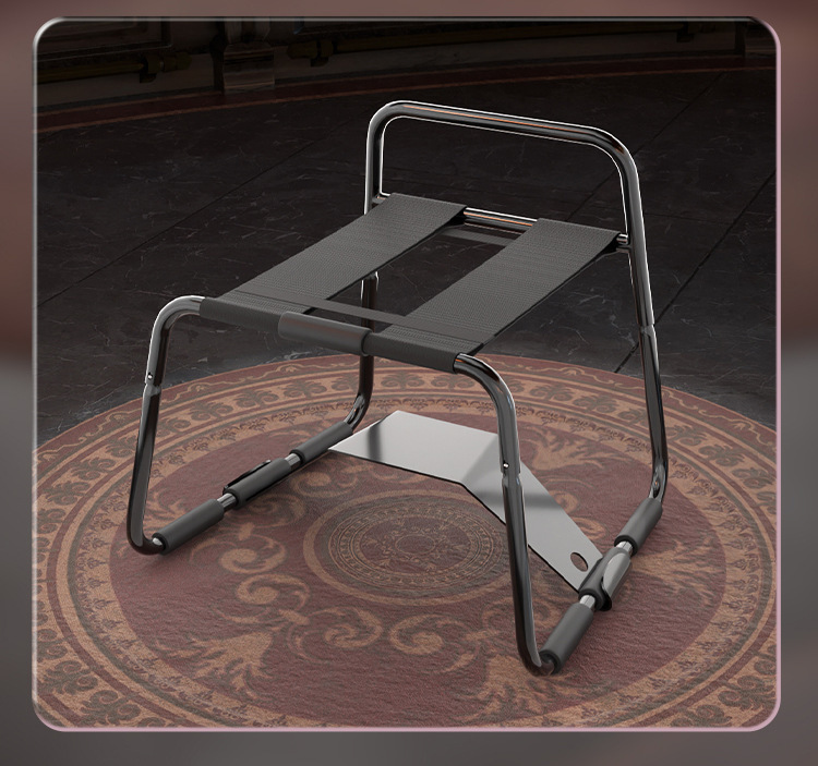 Jiuai Metal Acacia Rocking Horse Chair, Foldable Adult Bed Aid in Pink — detail image 28
