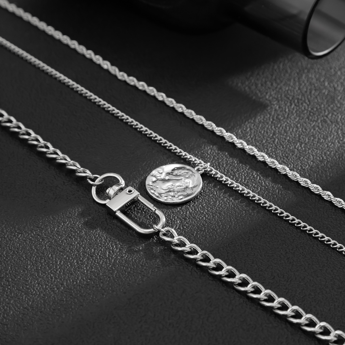 Fashion Solid Color Alloy Menu0027S Layered Necklaces 1 Piece