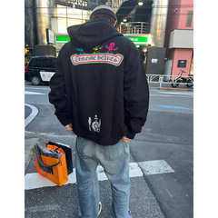 【现货】克罗字母印花连帽卫衣CH男女同款宽松显瘦时尚开衫外套