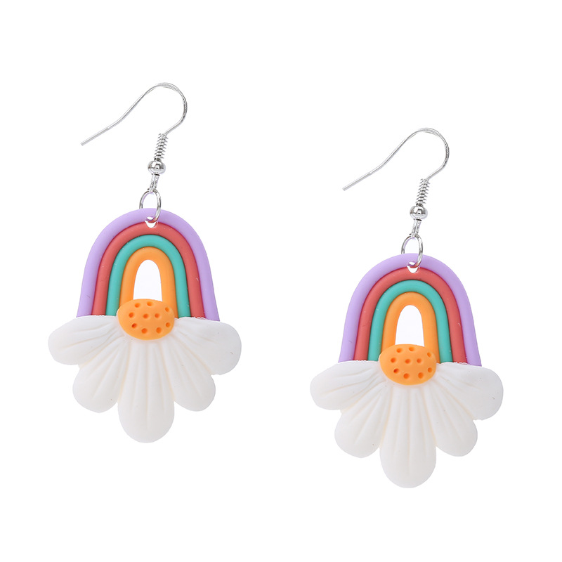 Cute Rainbow Soft Clay Earrings display picture 7