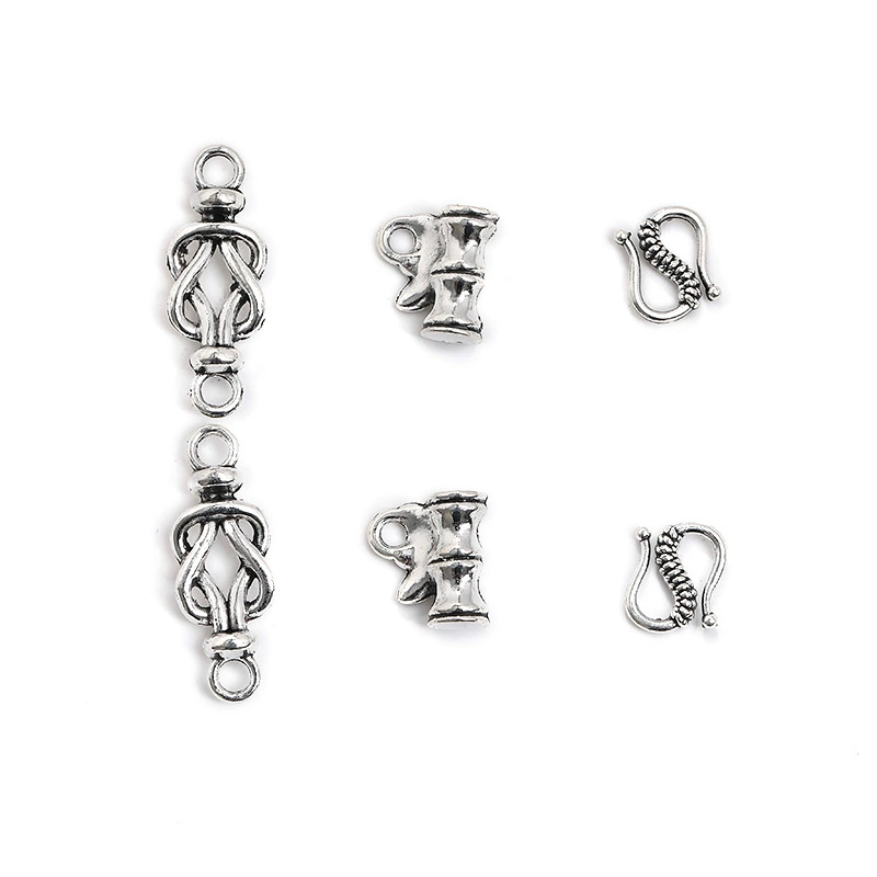 Оптовые винтажные браслеты с двойным кольцом концентрические узлы бамбуковые подвески DIY сплав ювелирные аксессуары zakkaA