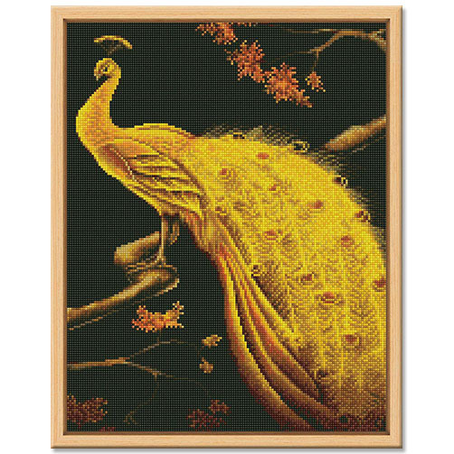 Modern Simple Art Solid Wood Picture Frame Peacock Crane Elephant Animal Pattern Diamond Calligraphy and Painting Home Decoration Painting