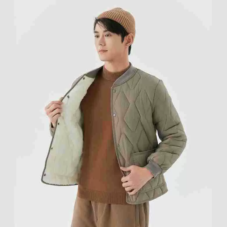 冬季男士学生加肥加大加厚加绒保暖长袖棉衣宽松螺纹领棉服2533