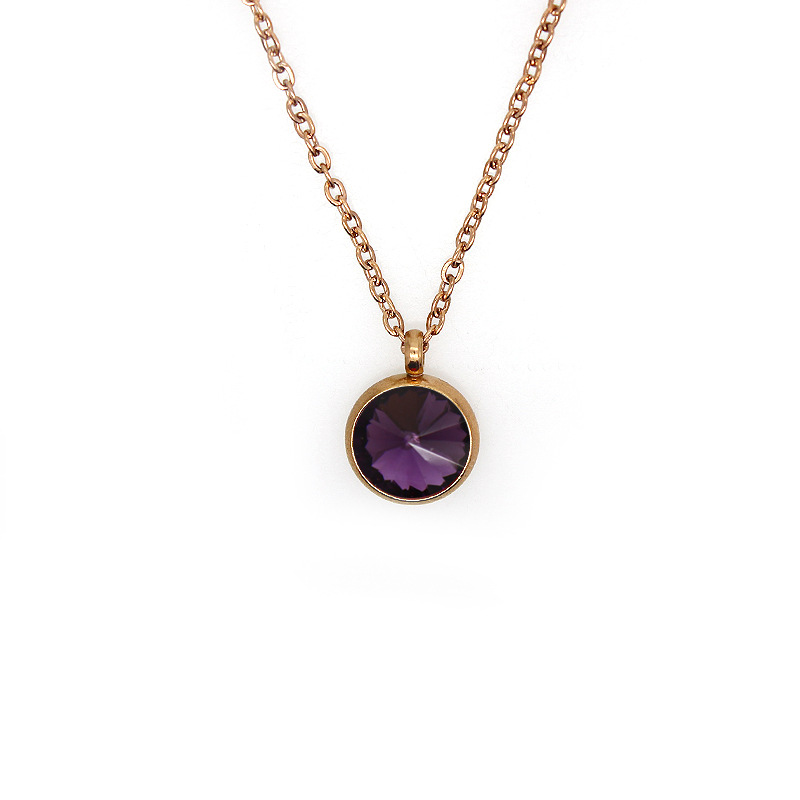 HC531 dark purple+rose gold -colored flat cross chain