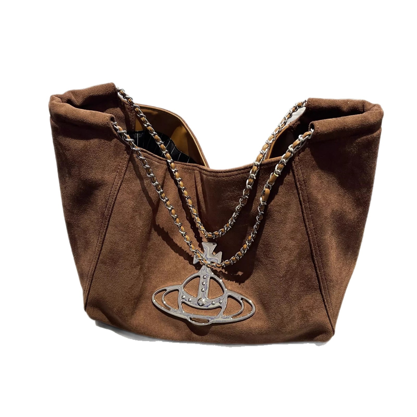 Designer Hobo Tote Bag For Women - Large Capacity Commuter Shopping Bag, Single Shoulder Underarm Bag In Frosted Leather - Thumbnail 5