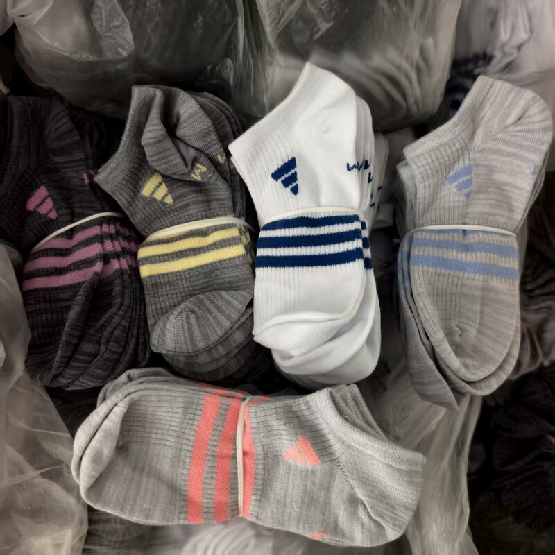Foreign Trade Surplus Adidas Men's and Women's Short Socks, All-Season Socks, Bulk Street Stall Socks, Wholesale Socks