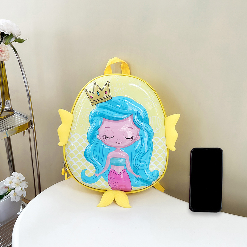 De dibujos animados de Kindergarten mochila nuevos niños y niñas de 2-5 años de edad los niños Linda sirena mochila de cáscara de huevo