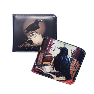 Cross-border new wallet crow short zipper wallet European and American pattern wallet change wallet in stock to figure D system