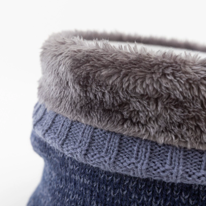 Keep warm universal fleece woolen knitted scarf, gradient, increased thickness
