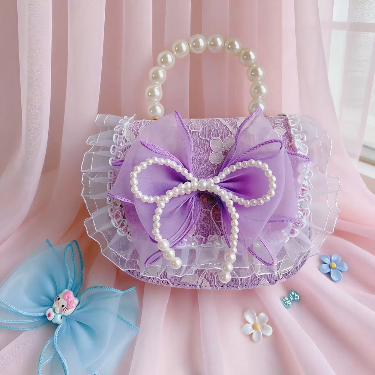 Nuevo bolso para niños, niña pequeña, bolso de perla, princesa de moda, monedero de hombro, bolso de cambio