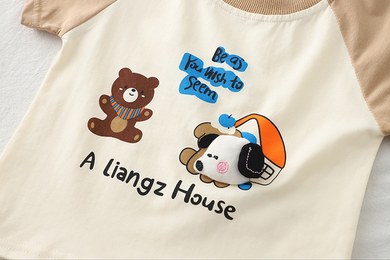 Salopette en jean à manches courtes pour garçon, collection été 2026, ensemble deux pièces tendance pour bébés et jeunes enfants de 1 à 5 ans. ALYCExiyuebaobao_voghion.com