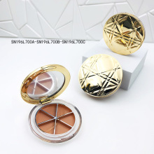 金色时尚粉饼盒空盒眼影盒双色6格眼影盒彩妆包材