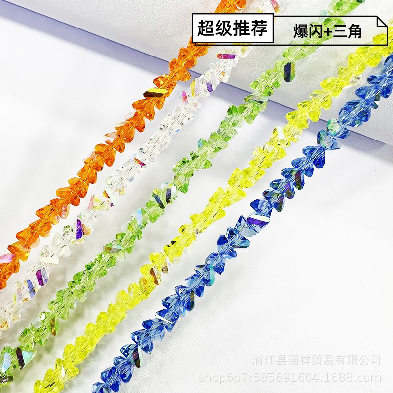 Boutique K9 tarjeta 6mm triángulo cristal cuentas pulsera accesorios para el cabello joyería DIY accesorios de la joyería ventas directas de la fábrica